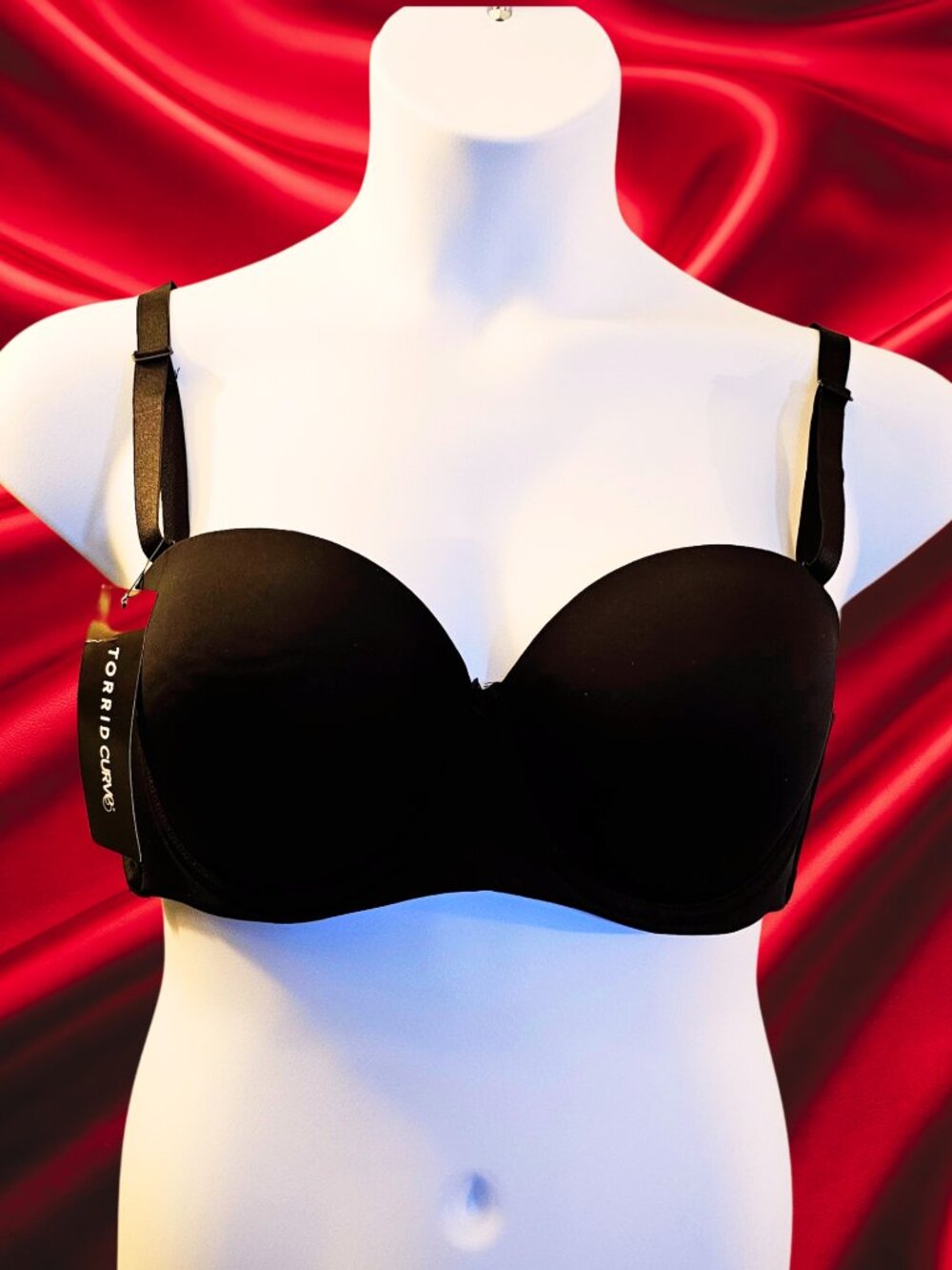 NWT Torrid Push-Up Strapless Bra Black 42B Convertible 5-Way Underwire